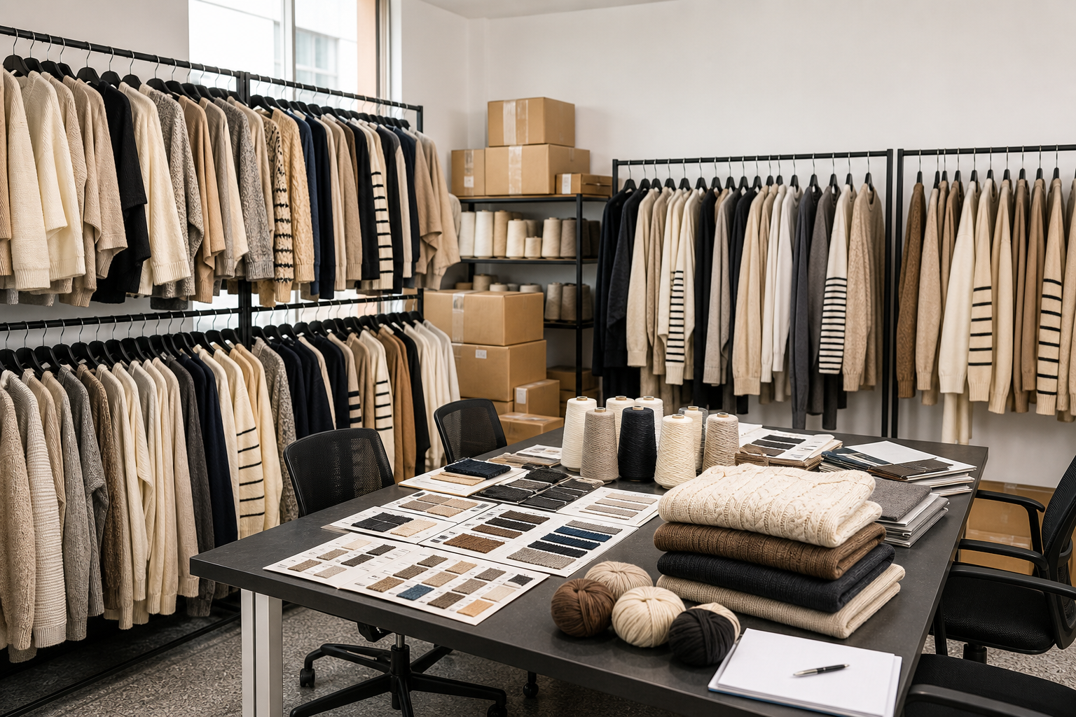BelleRive knitwear showroom